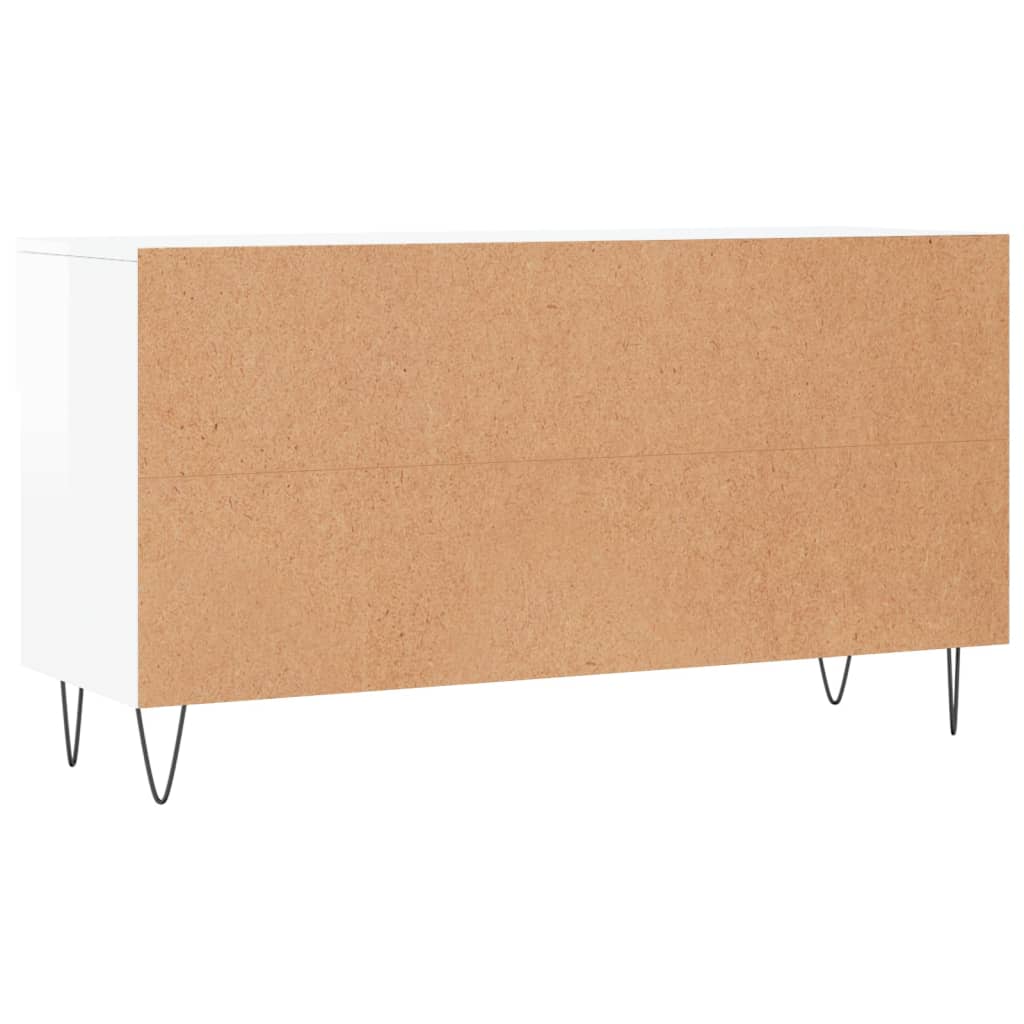 Banc à chaussures blanc brillant 102x35x55 cm bois d'ingénierie - XIOS