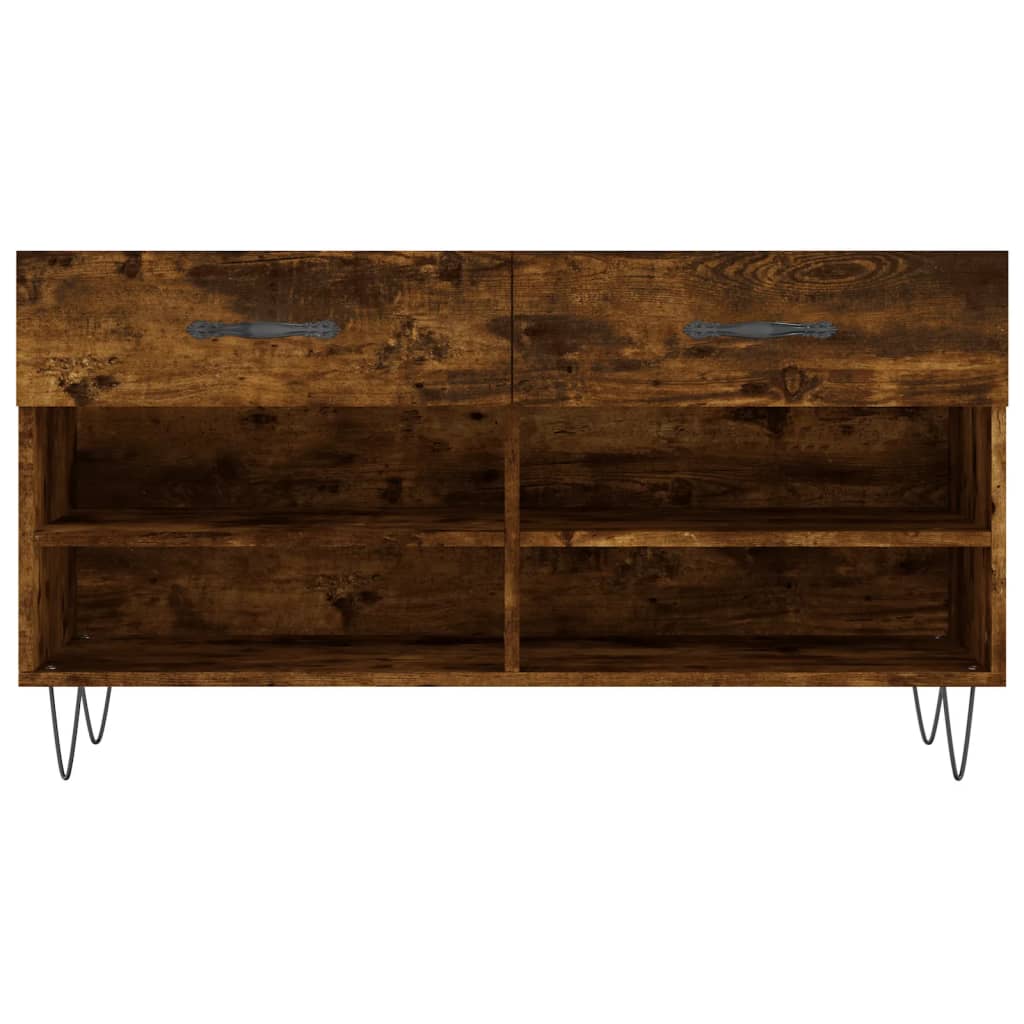 Banc à chaussures chêne fumé 102x35x55 cm bois d'ingénierie - XIOS