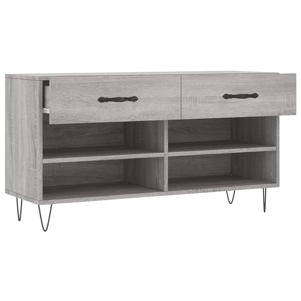Banc à chaussures sonoma gris 102x35x55 cm bois d'ingénierie - XIOS