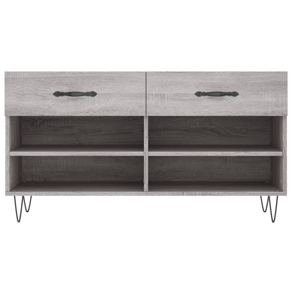 Banc à chaussures sonoma gris 102x35x55 cm bois d'ingénierie - XIOS