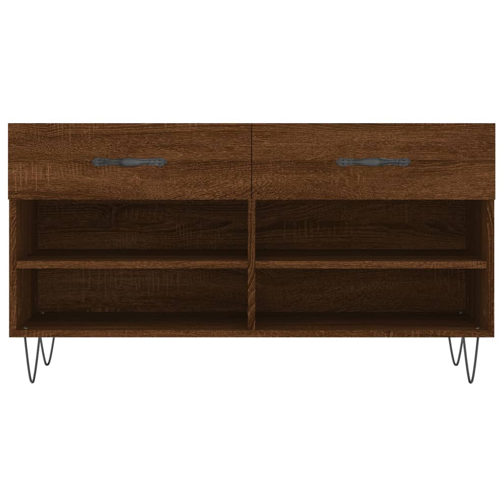 Banc à chaussures chêne marron 102x35x55 cm bois d'ingénierie - XIOS