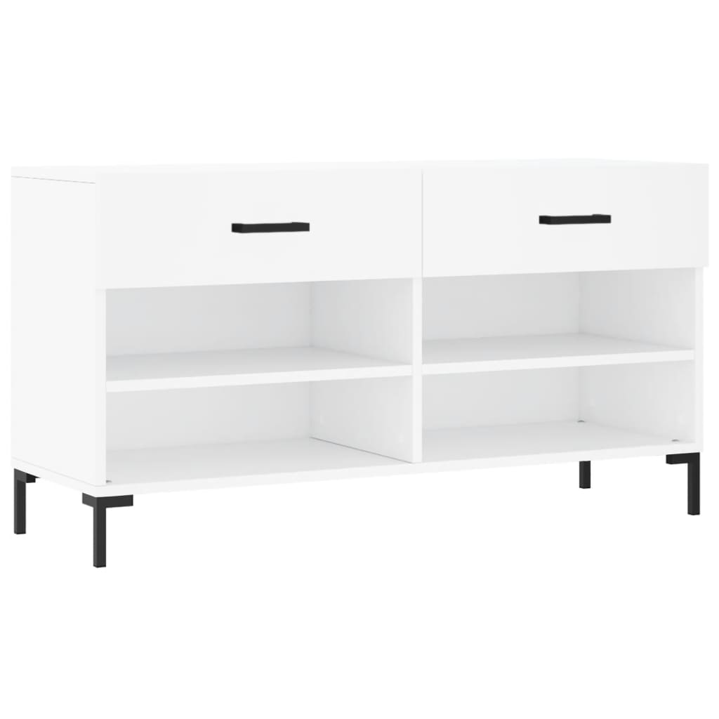 Banc à chaussures blanc 102x35x55 cm bois d'ingénierie - XIOS