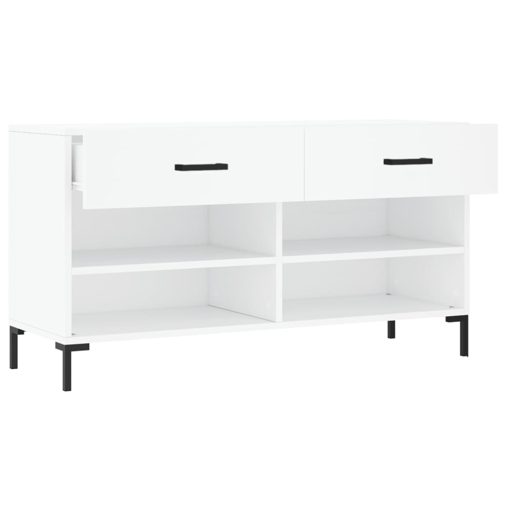 Banc à chaussures blanc 102x35x55 cm bois d'ingénierie - XIOS