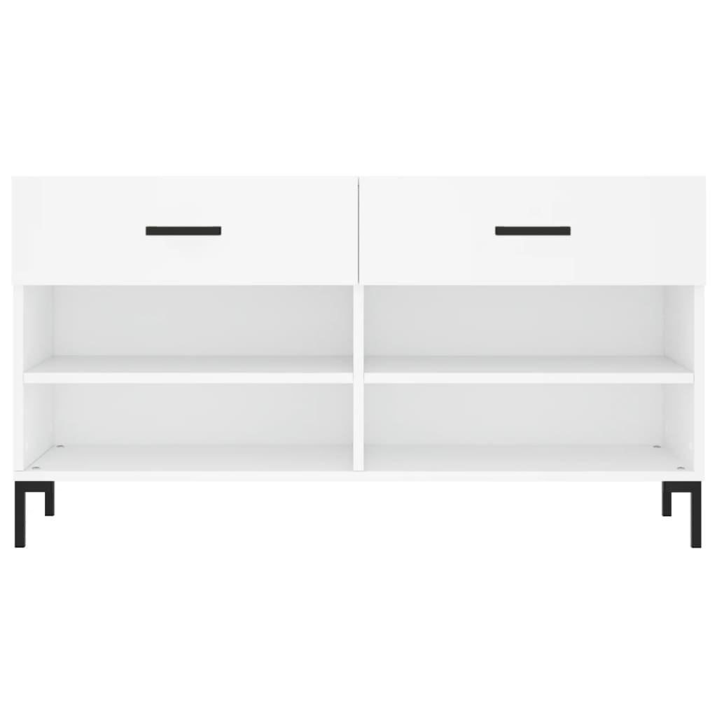 Banc à chaussures blanc 102x35x55 cm bois d'ingénierie - XIOS