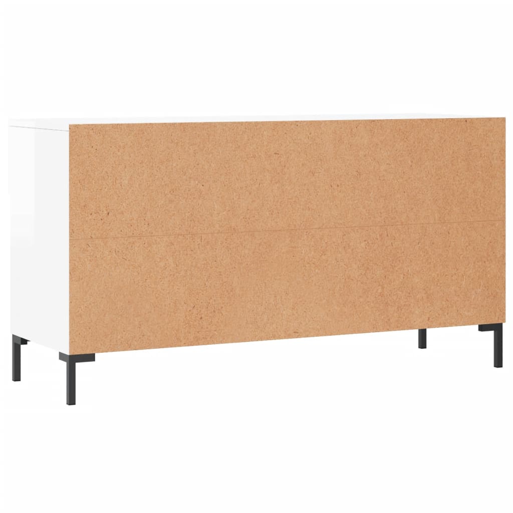 Banc à chaussures blanc brillant 102x35x55 cm bois d'ingénierie - XIOS