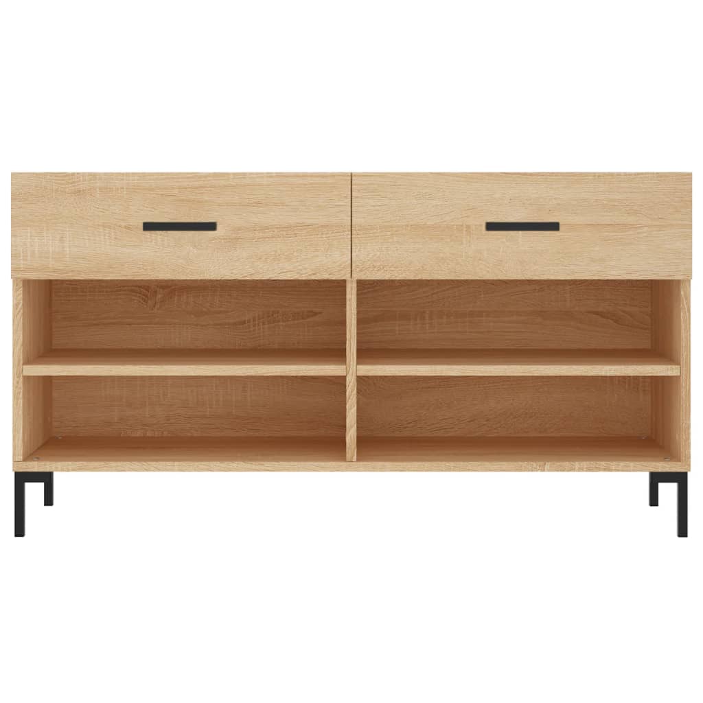 Banc à chaussures chêne sonoma 102x35x55 cm bois d'ingénierie - XIOS