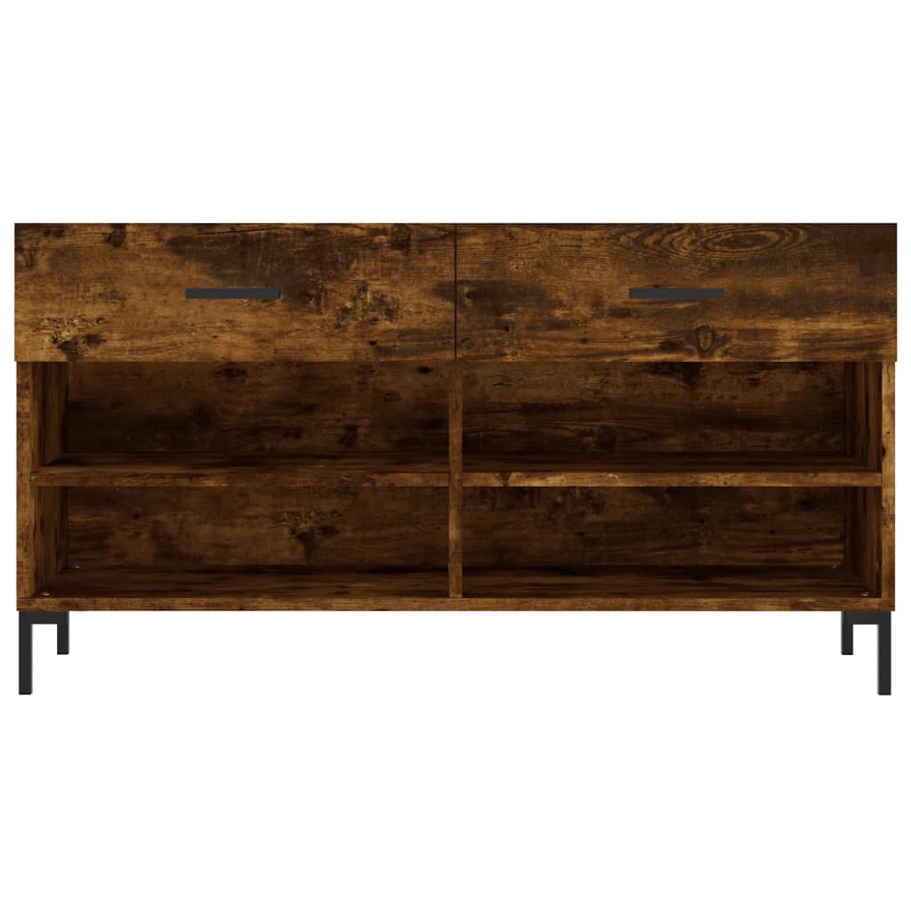 Banc à chaussures chêne fumé 102x35x55 cm bois d'ingénierie - XIOS