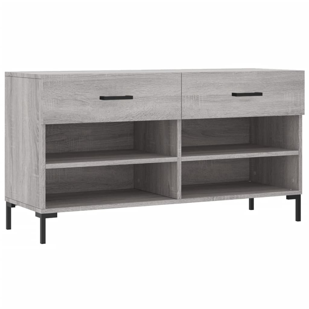 Banc à chaussures sonoma gris 102x35x55 cm bois d'ingénierie - XIOS