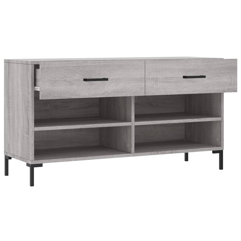Banc à chaussures sonoma gris 102x35x55 cm bois d'ingénierie - XIOS