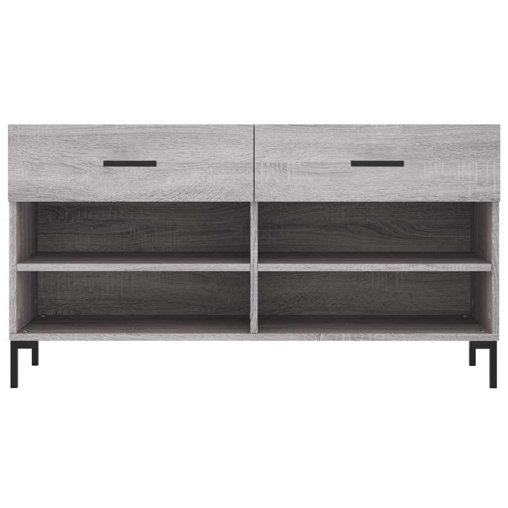 Banc à chaussures sonoma gris 102x35x55 cm bois d'ingénierie - XIOS