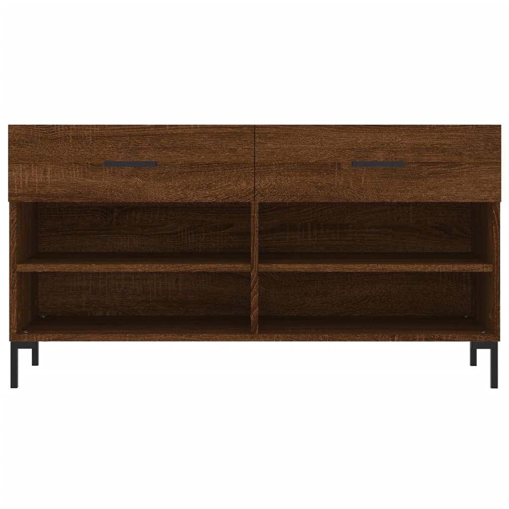 Banc à chaussures chêne marron 102x35x55 cm bois d'ingénierie - XIOS