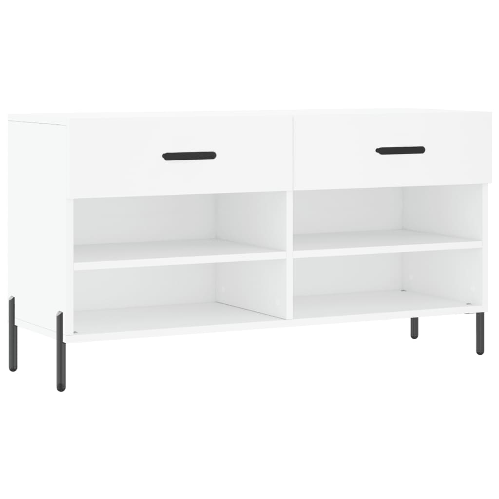 Banc à chaussures blanc 102x35x55 cm bois d'ingénierie - XIOS