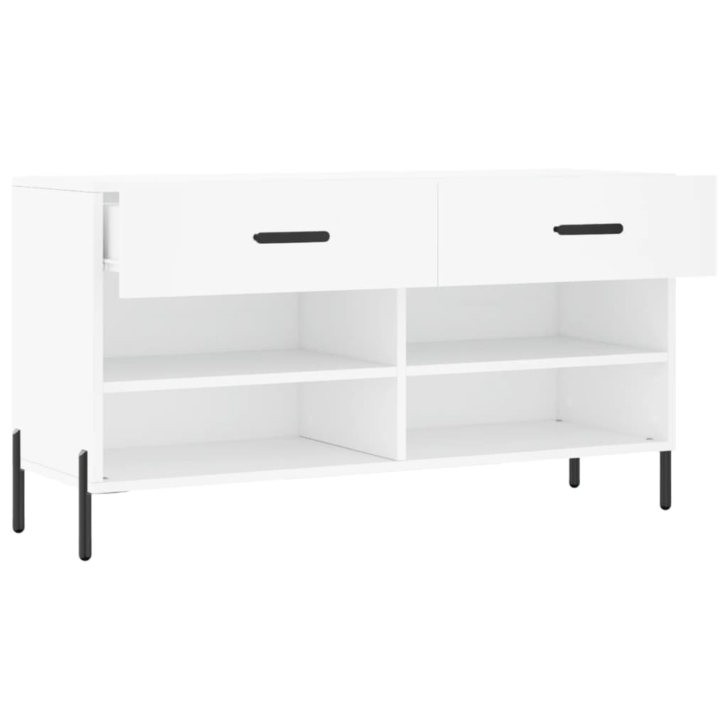 Banc à chaussures blanc 102x35x55 cm bois d'ingénierie - XIOS