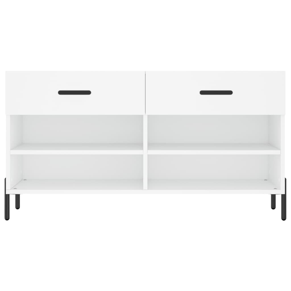 Banc à chaussures blanc 102x35x55 cm bois d'ingénierie - XIOS