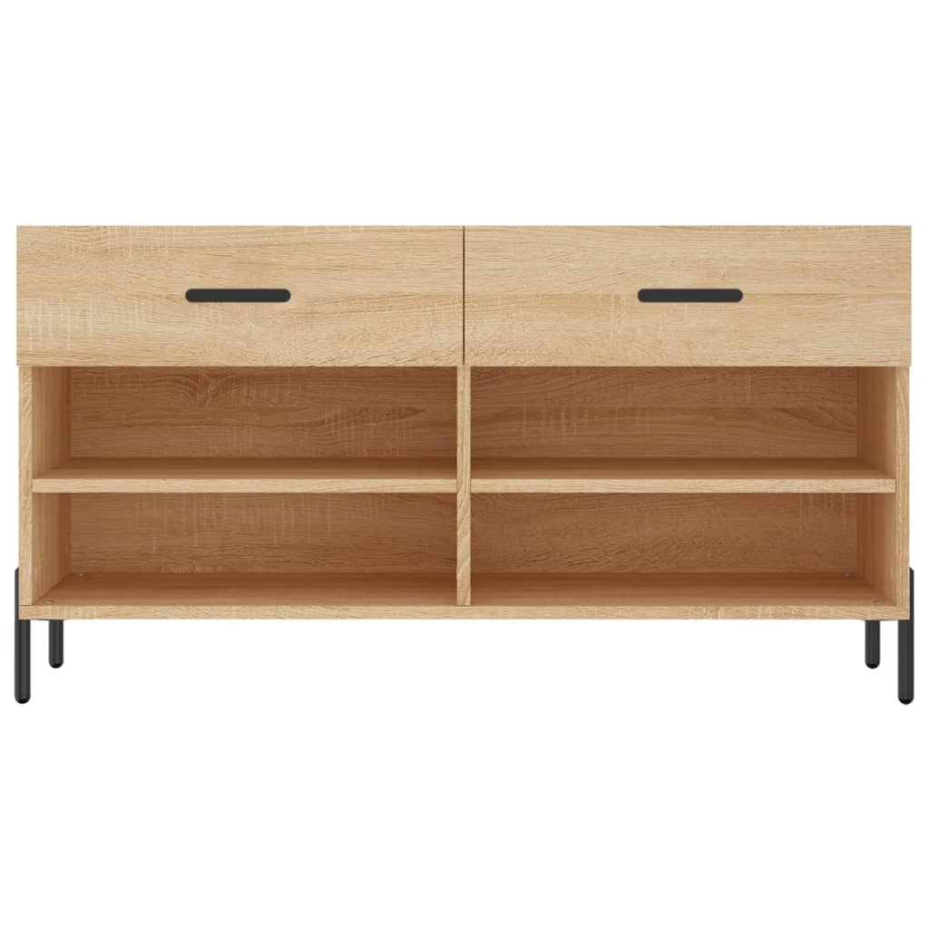 Banc à chaussures chêne sonoma 102x35x55 cm bois d'ingénierie - XIOS