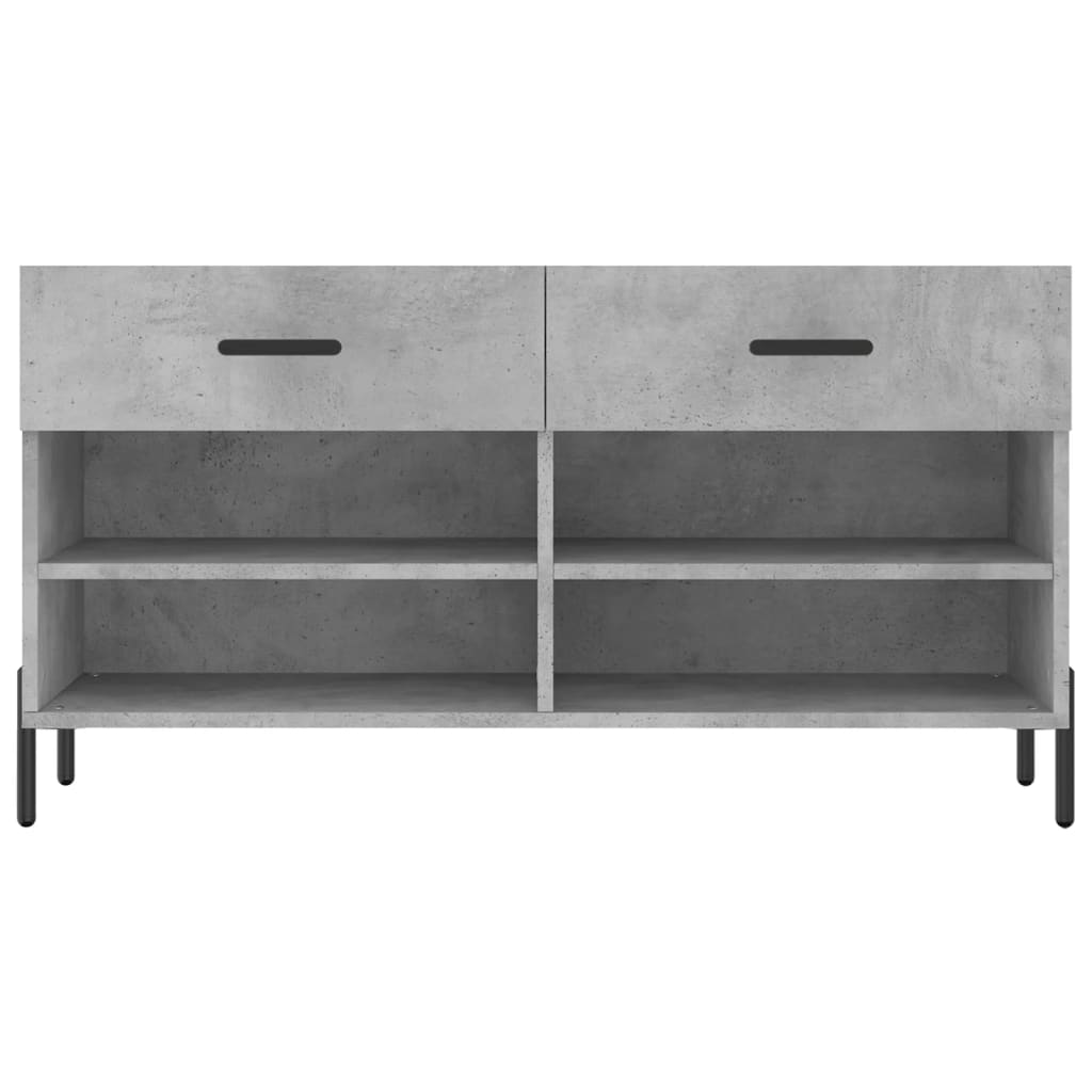 Banc à chaussures gris béton 102x35x55 cm bois d'ingénierie - XIOS