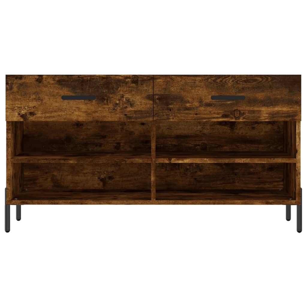 Banc à chaussures chêne fumé 102x35x55 cm bois d'ingénierie - XIOS