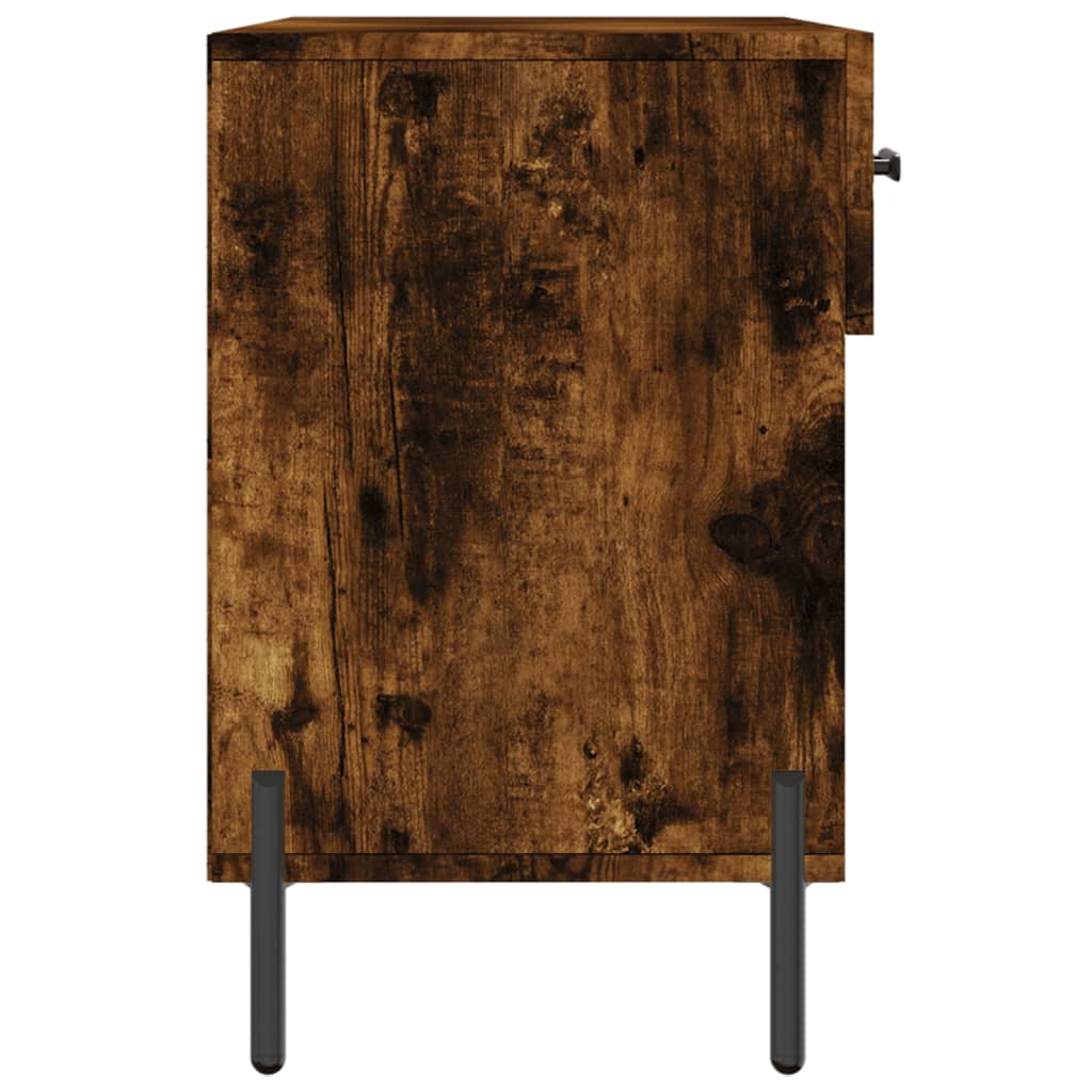 Banc à chaussures chêne fumé 102x35x55 cm bois d'ingénierie - XIOS