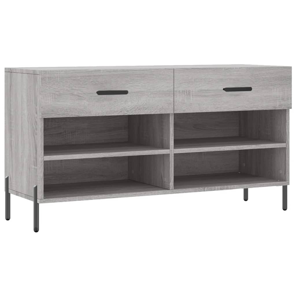 Banc à chaussures sonoma gris 102x35x55 cm bois d'ingénierie - XIOS