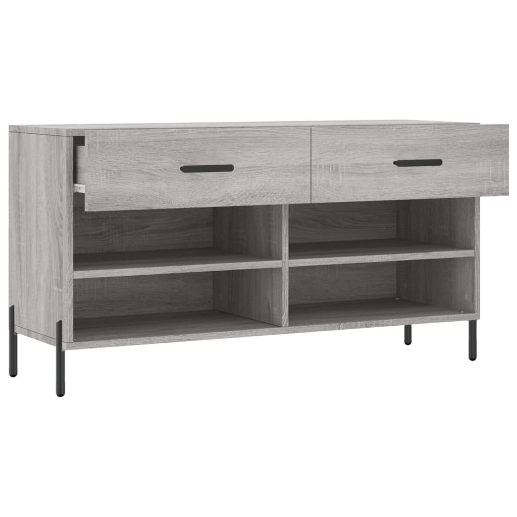 Banc à chaussures sonoma gris 102x35x55 cm bois d'ingénierie - XIOS