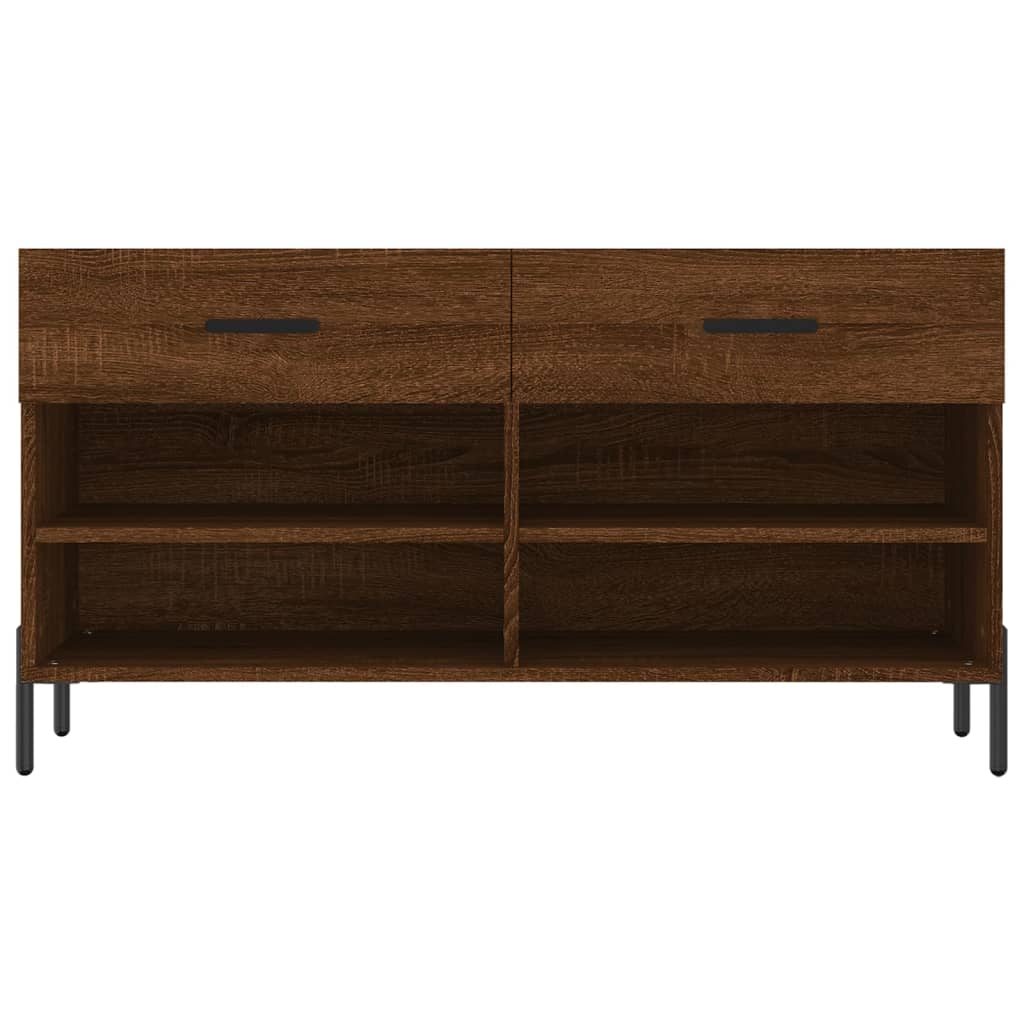 Banc à chaussures chêne marron 102x35x55 cm bois d'ingénierie - XIOS