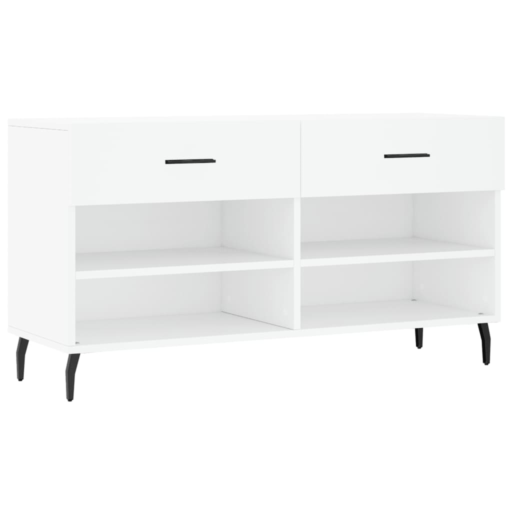 Banc à chaussures blanc 102x35x55 cm bois d'ingénierie - XIOS