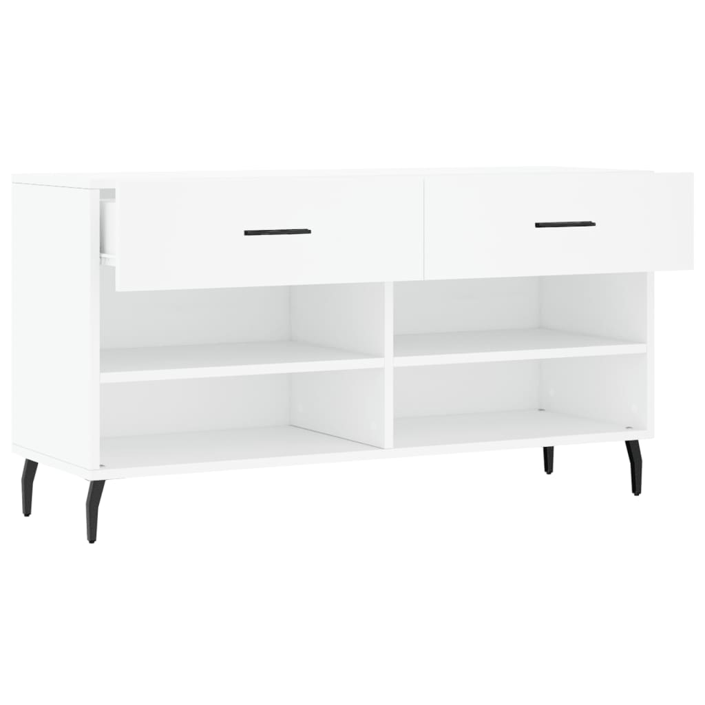 Banc à chaussures blanc 102x35x55 cm bois d'ingénierie - XIOS