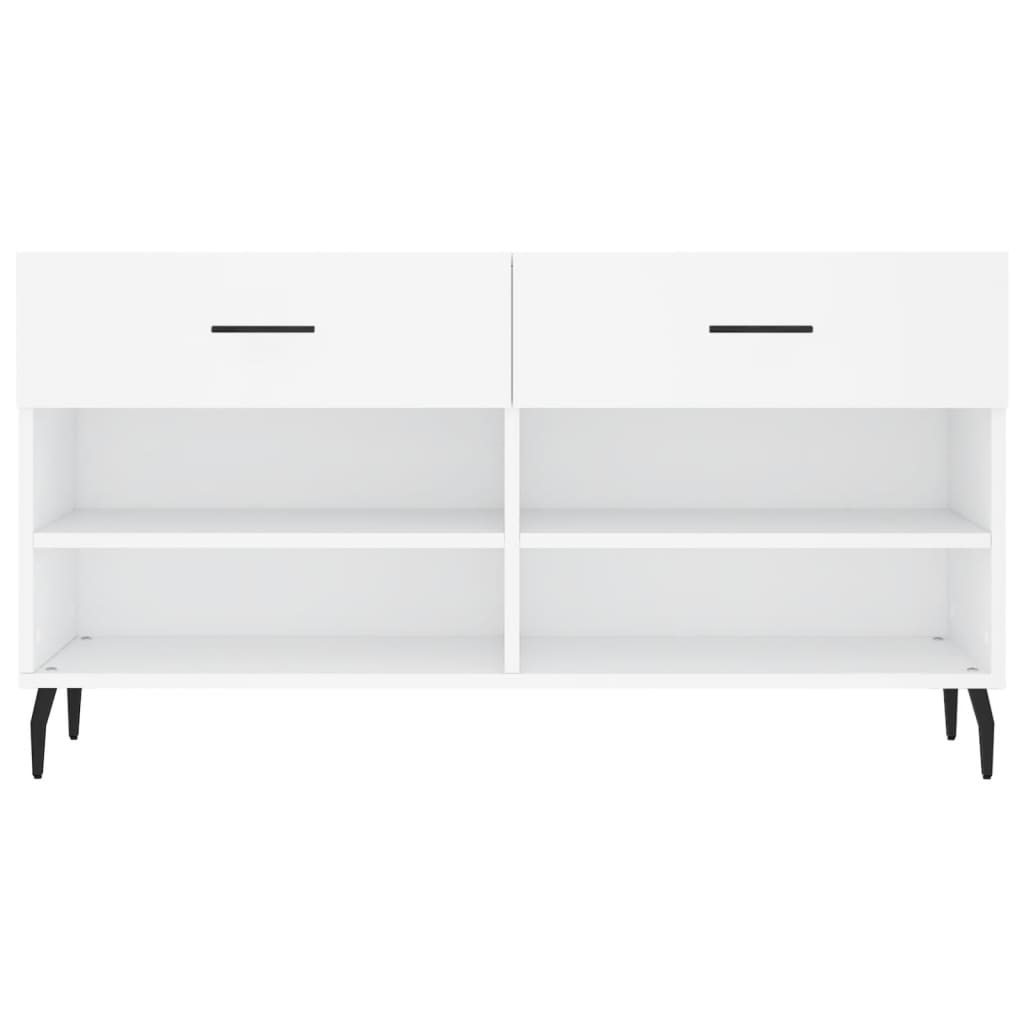 Banc à chaussures blanc 102x35x55 cm bois d'ingénierie - XIOS