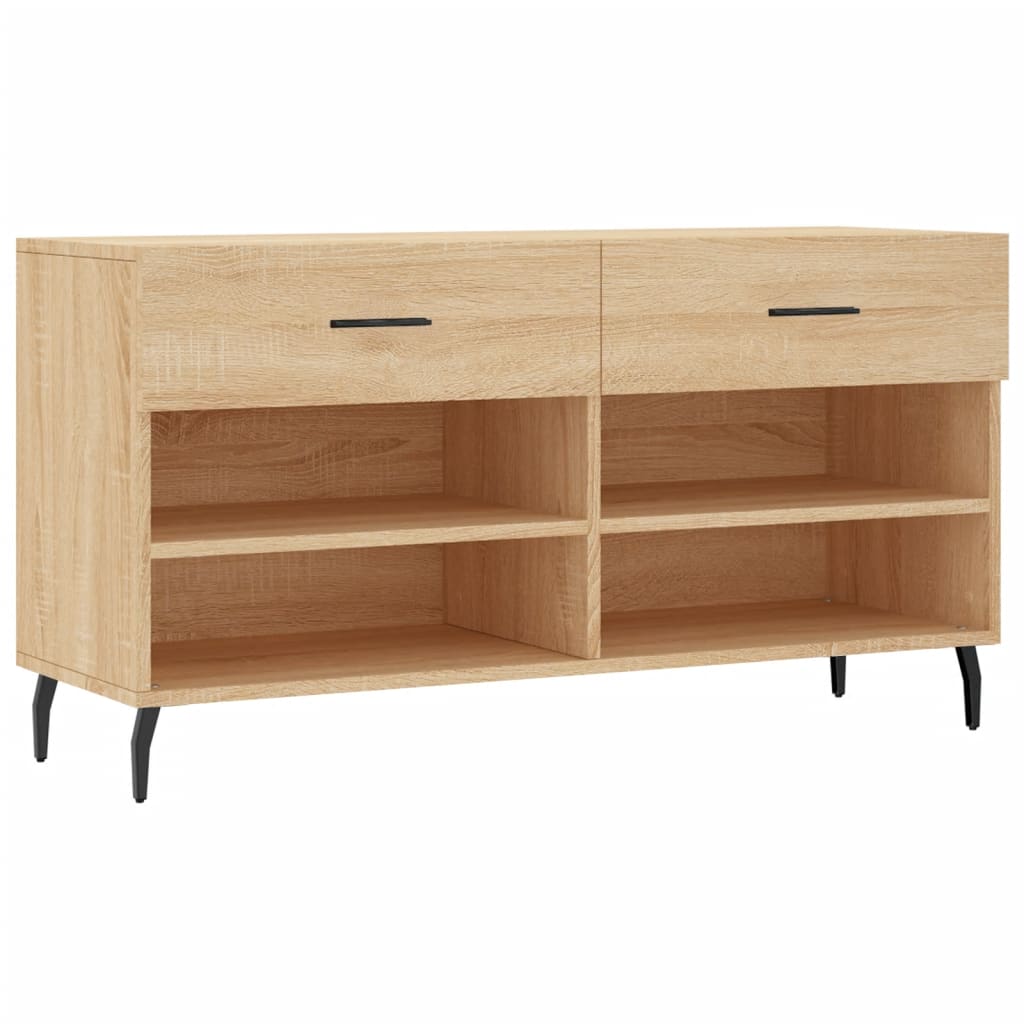Banc à chaussures chêne sonoma 102x35x55 cm bois d'ingénierie - XIOS