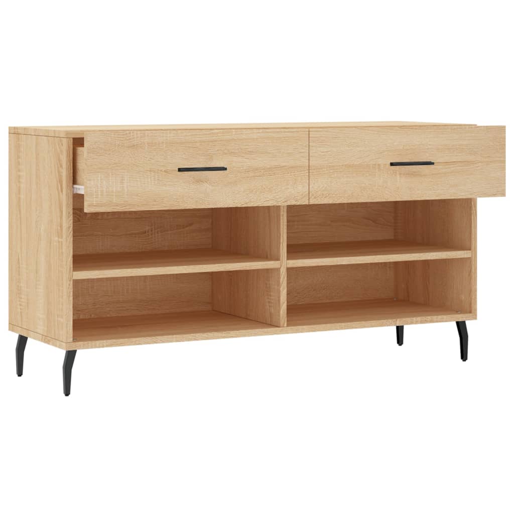 Banc à chaussures chêne sonoma 102x35x55 cm bois d'ingénierie - XIOS