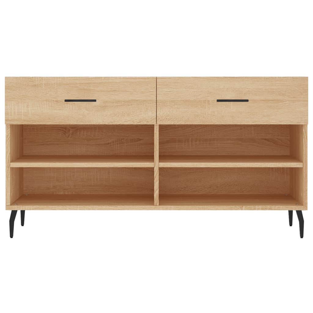 Banc à chaussures chêne sonoma 102x35x55 cm bois d'ingénierie - XIOS