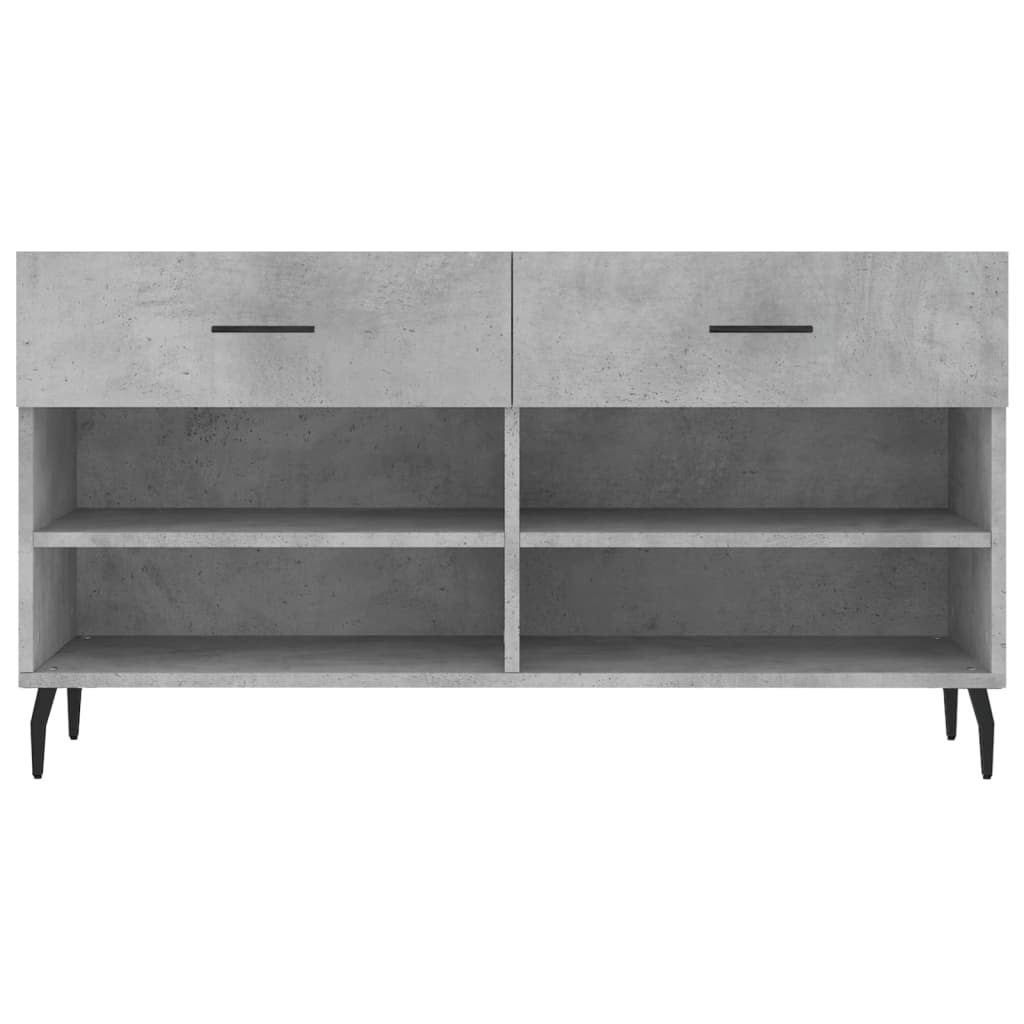 Banc à chaussures gris béton 102x35x55 cm bois d'ingénierie - XIOS