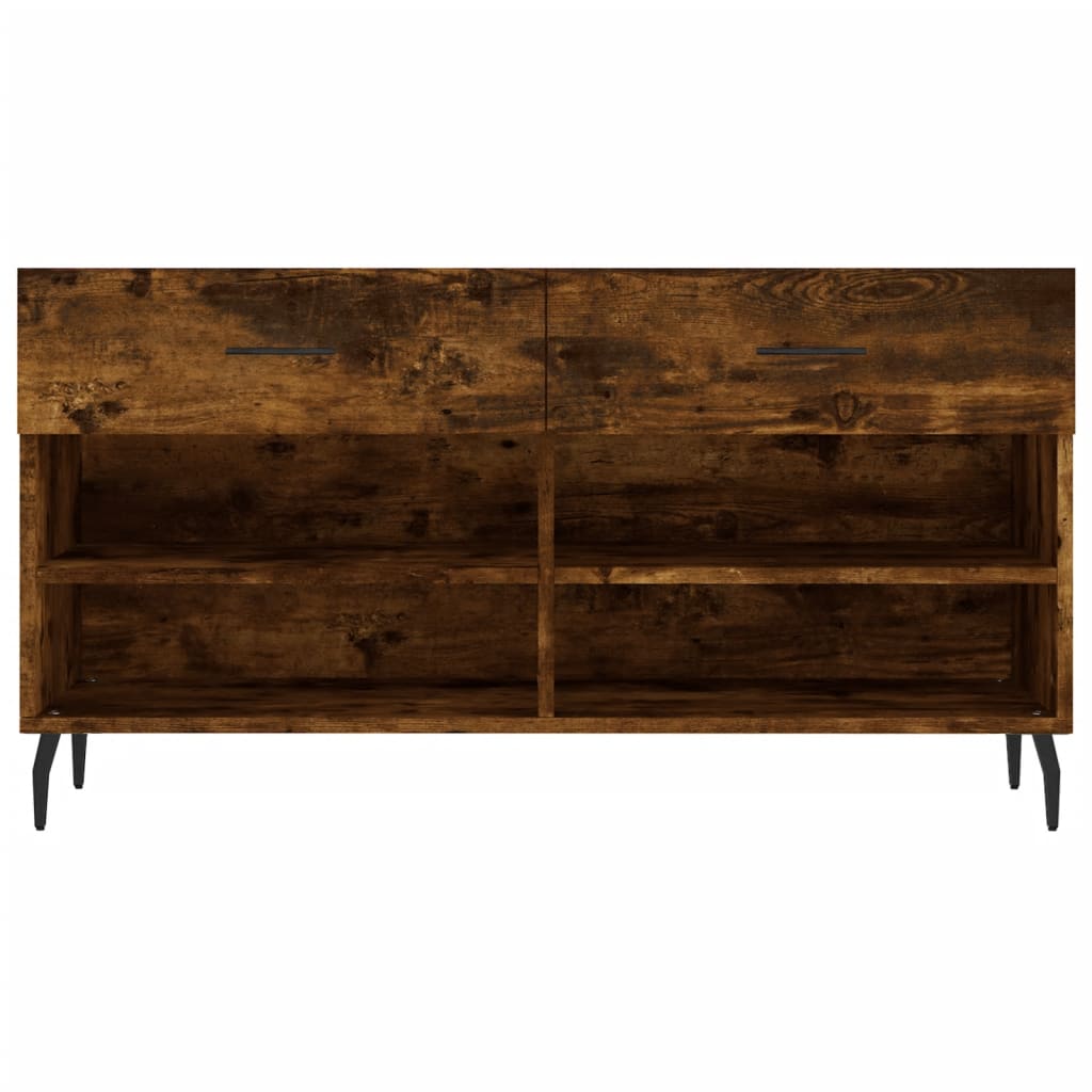 Banc à chaussures chêne fumé 102x35x55 cm bois d'ingénierie - XIOS