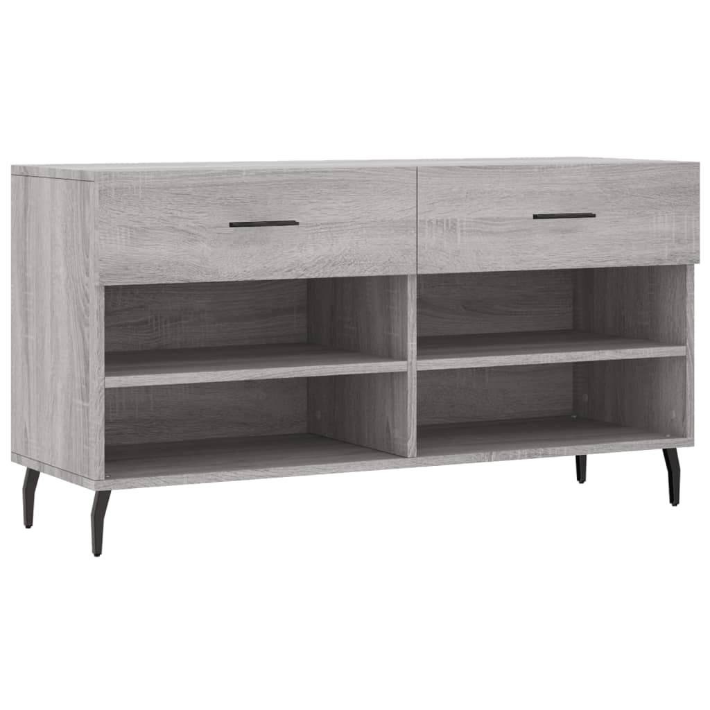 Banc à chaussures sonoma gris 102x35x55 cm bois d'ingénierie - XIOS
