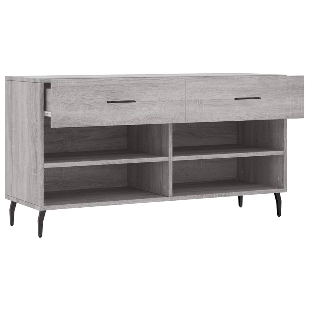 Banc à chaussures sonoma gris 102x35x55 cm bois d'ingénierie - XIOS