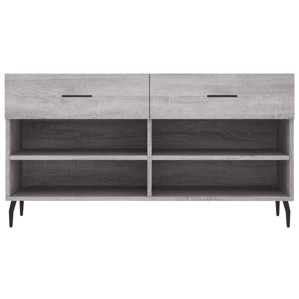 Banc à chaussures sonoma gris 102x35x55 cm bois d'ingénierie - XIOS