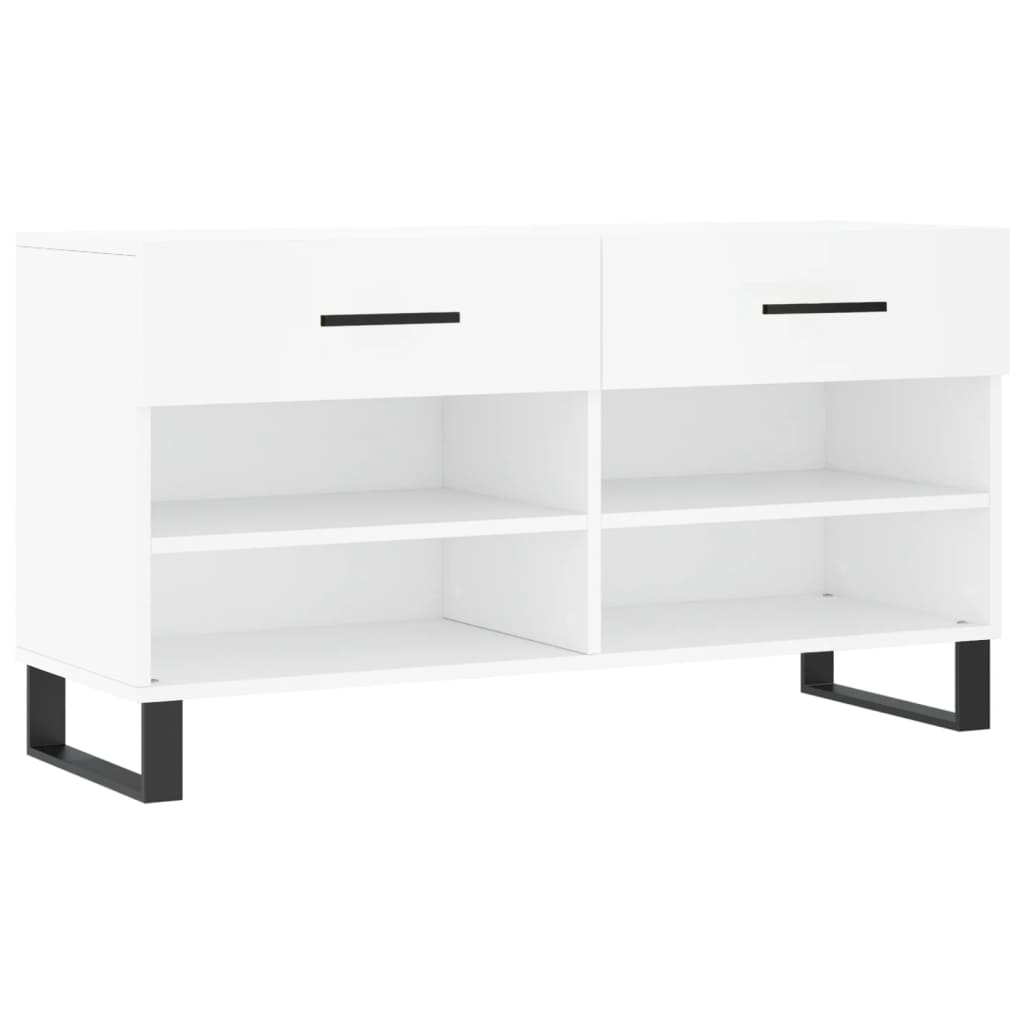 Banc à chaussures blanc 102x35x55 cm bois d'ingénierie - XIOS