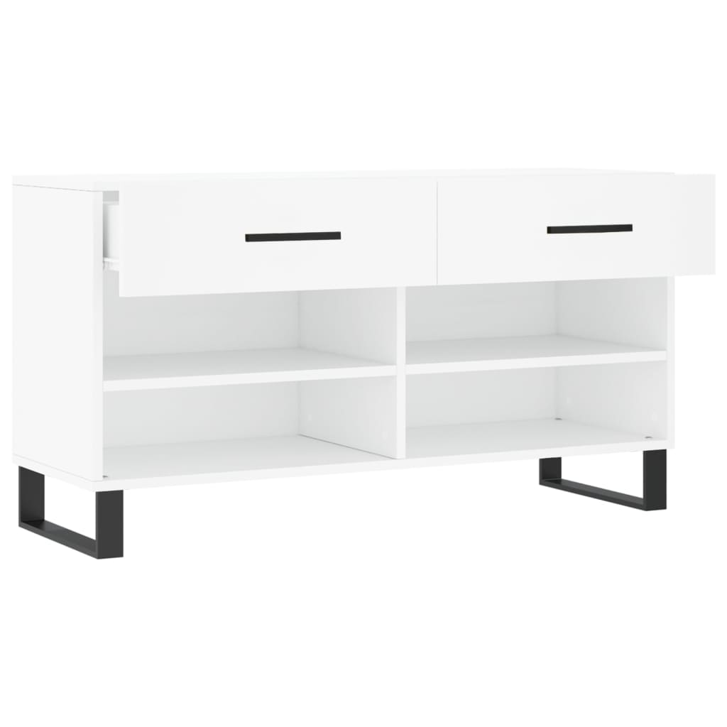 Banc à chaussures blanc 102x35x55 cm bois d'ingénierie - XIOS
