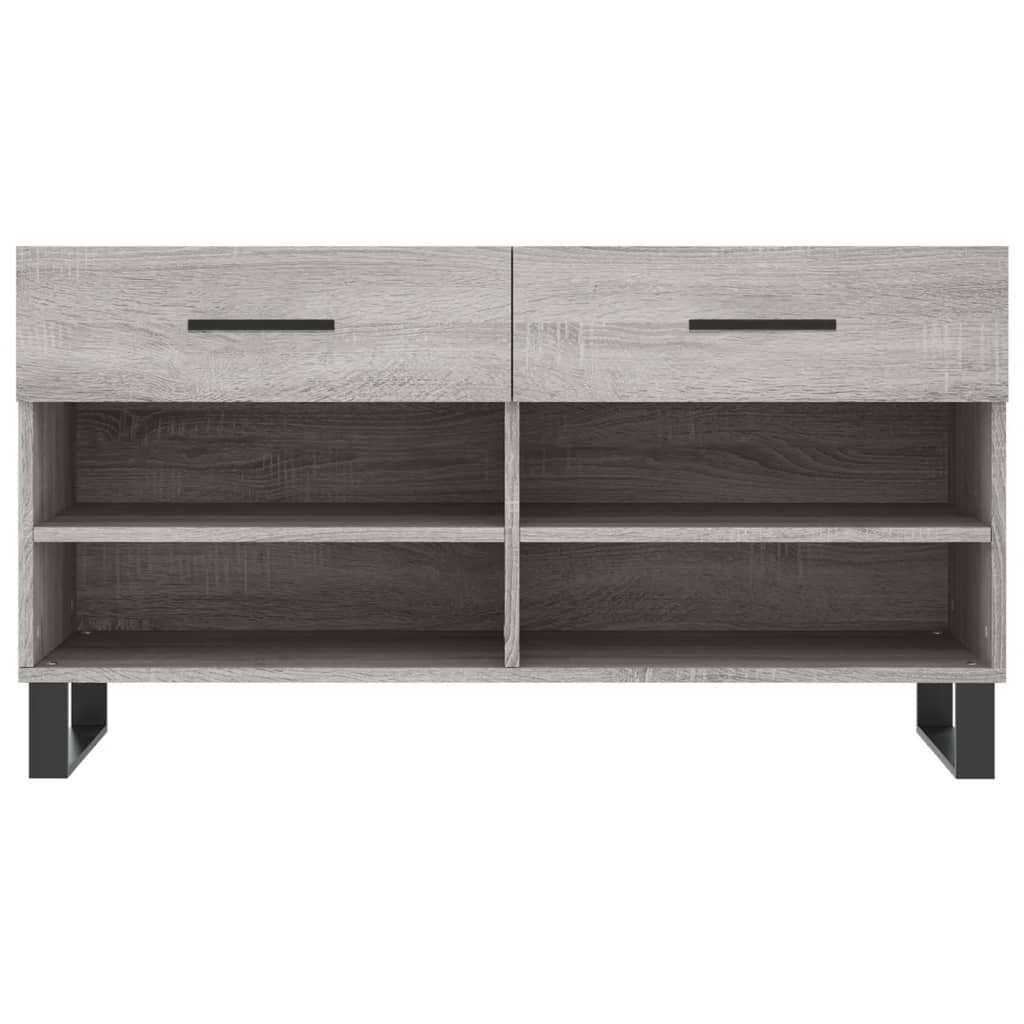 Banc à chaussures sonoma gris 102x35x55 cm bois d'ingénierie - XIOS