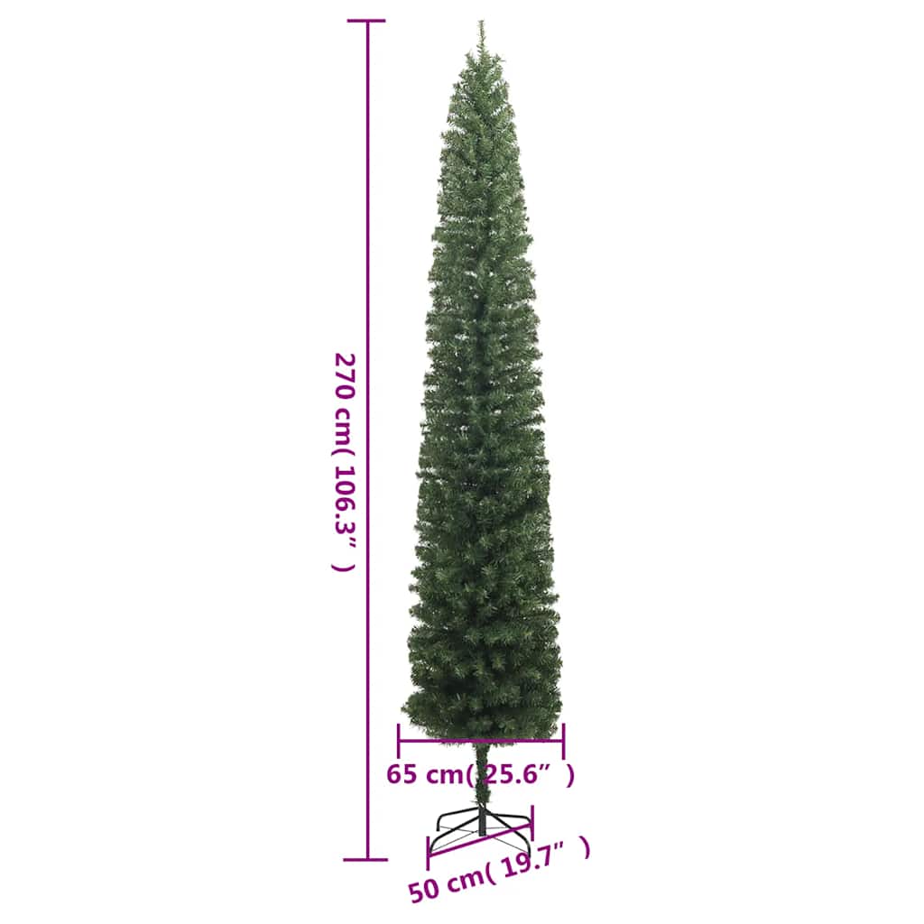Sapin de Noël mince avec support 210 cm PVC - XIOS