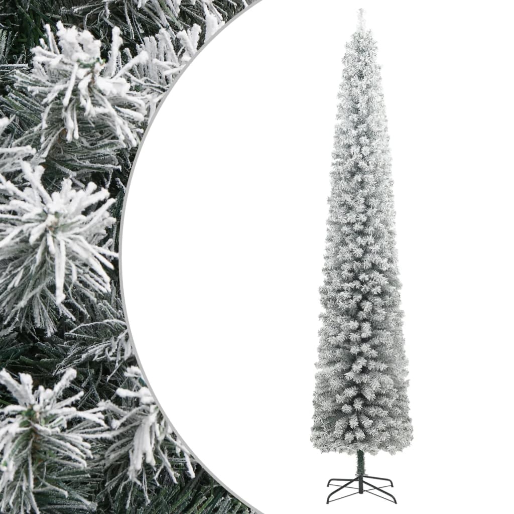 Sapin de Noël mince avec support et flocon de neige 270 cm PVC - XIOS