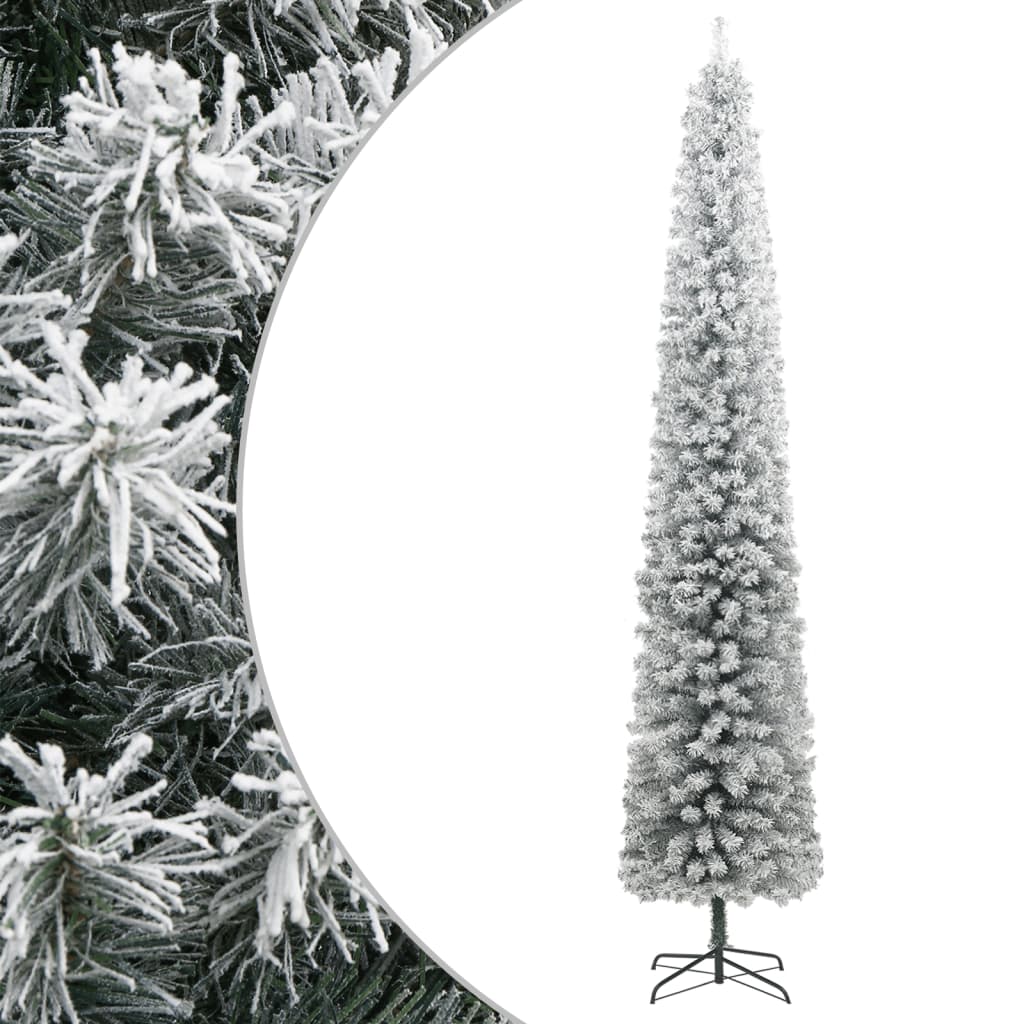 Sapin de Noël mince avec support et flocon de neige 300 cm PVC - XIOS