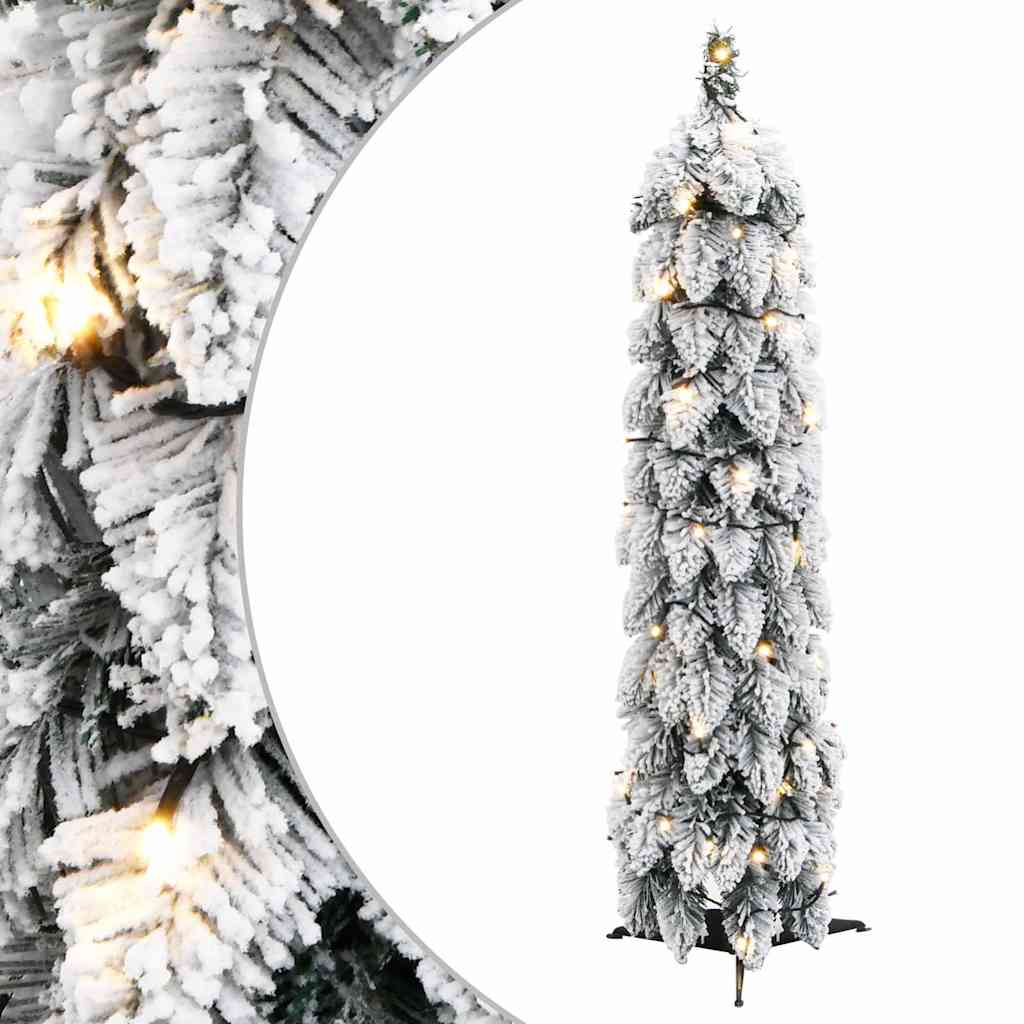 Sapin de Noël artificiel pré-éclairé avec 45 LED/neige floquée - XIOS