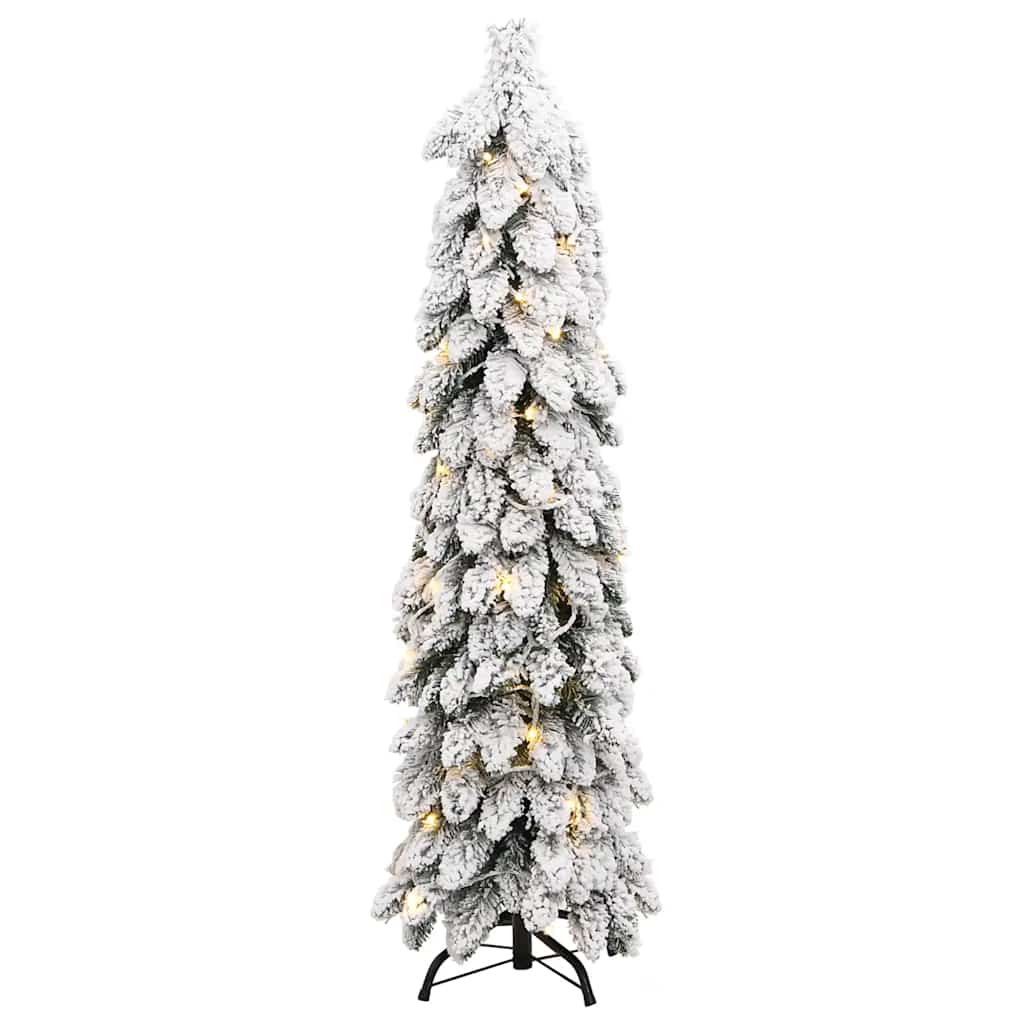 Sapin de Noël artificiel pré-éclairé avec 60 LED/neige floquée - XIOS