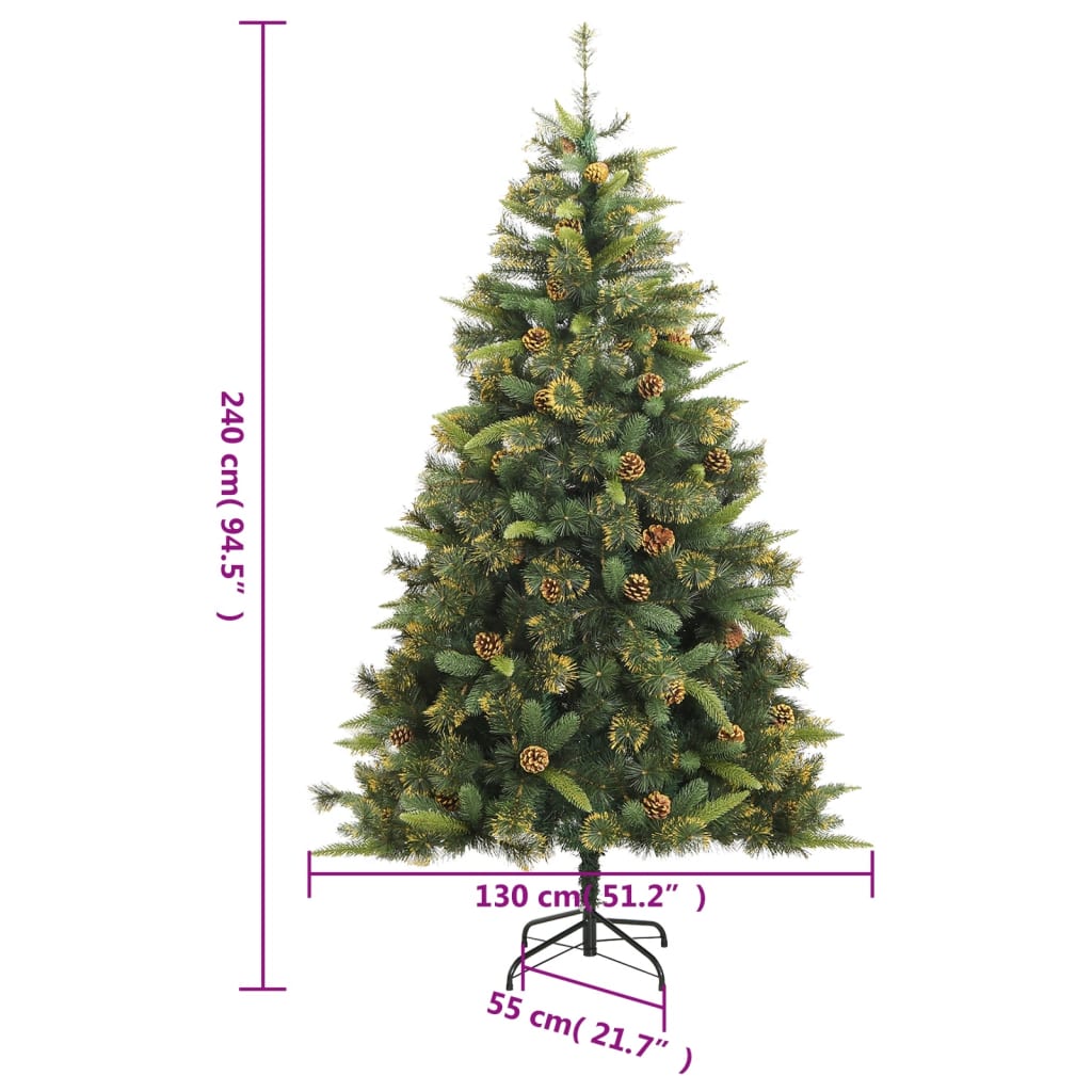 Sapin de Noël artificiel articulé avec pommes de pin 240 cm - XIOS