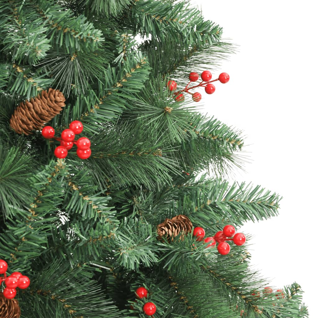 Sapin de Noël artificiel avec pommes de pin et baies 210 cm