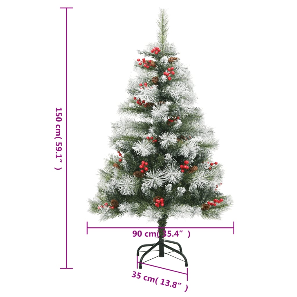 Sapin de Noël artificiel avec pommes de pin et baies 150 cm - XIOS