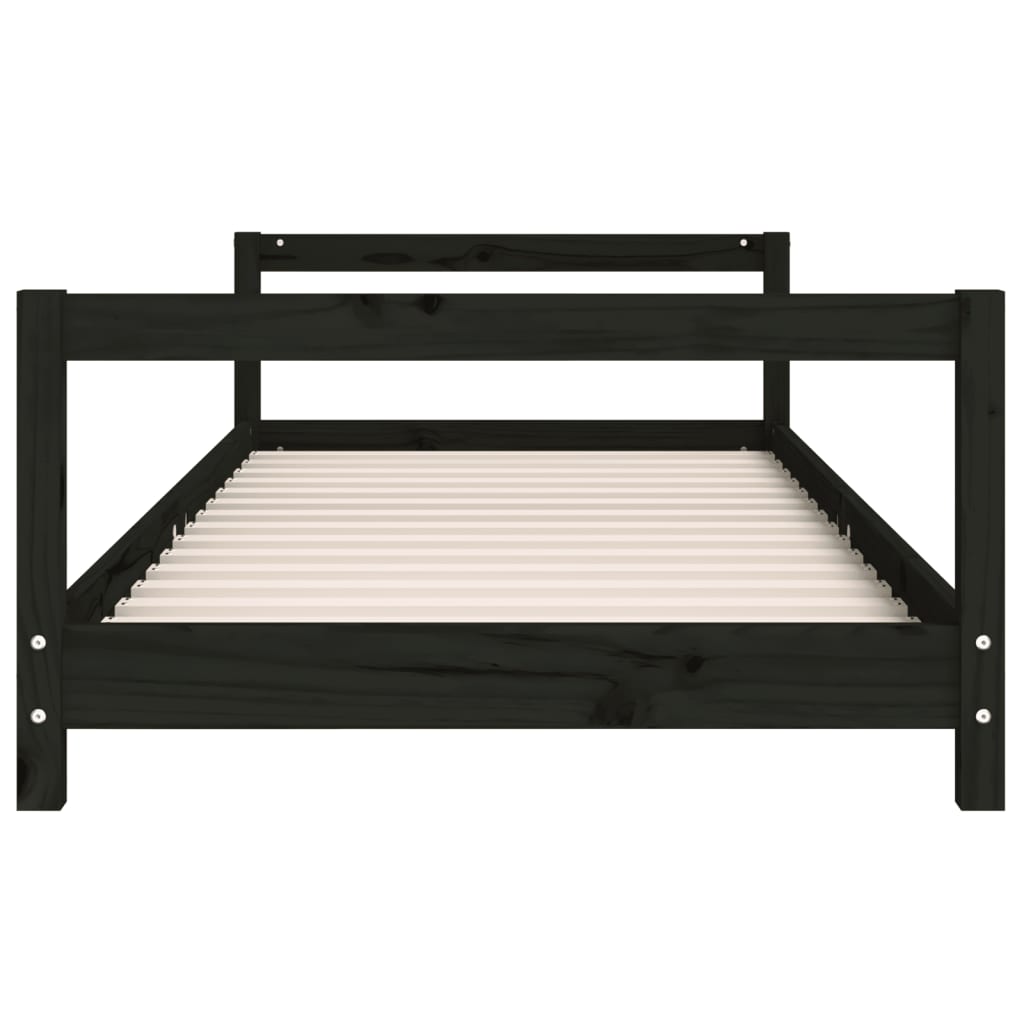 Cadre de lit pour enfants noir 90x190 cm bois de pin massif - XIOS
