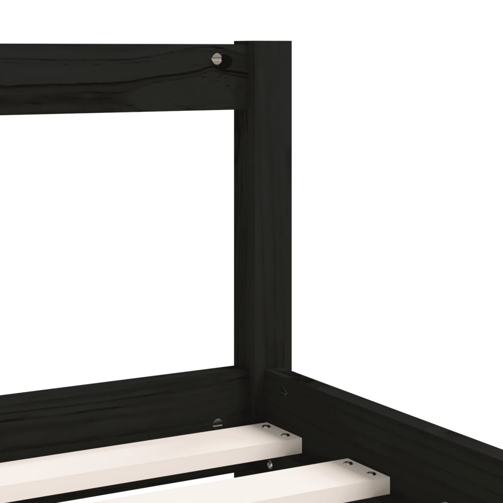 Cadre de lit pour enfants noir 90x190 cm bois de pin massif - XIOS