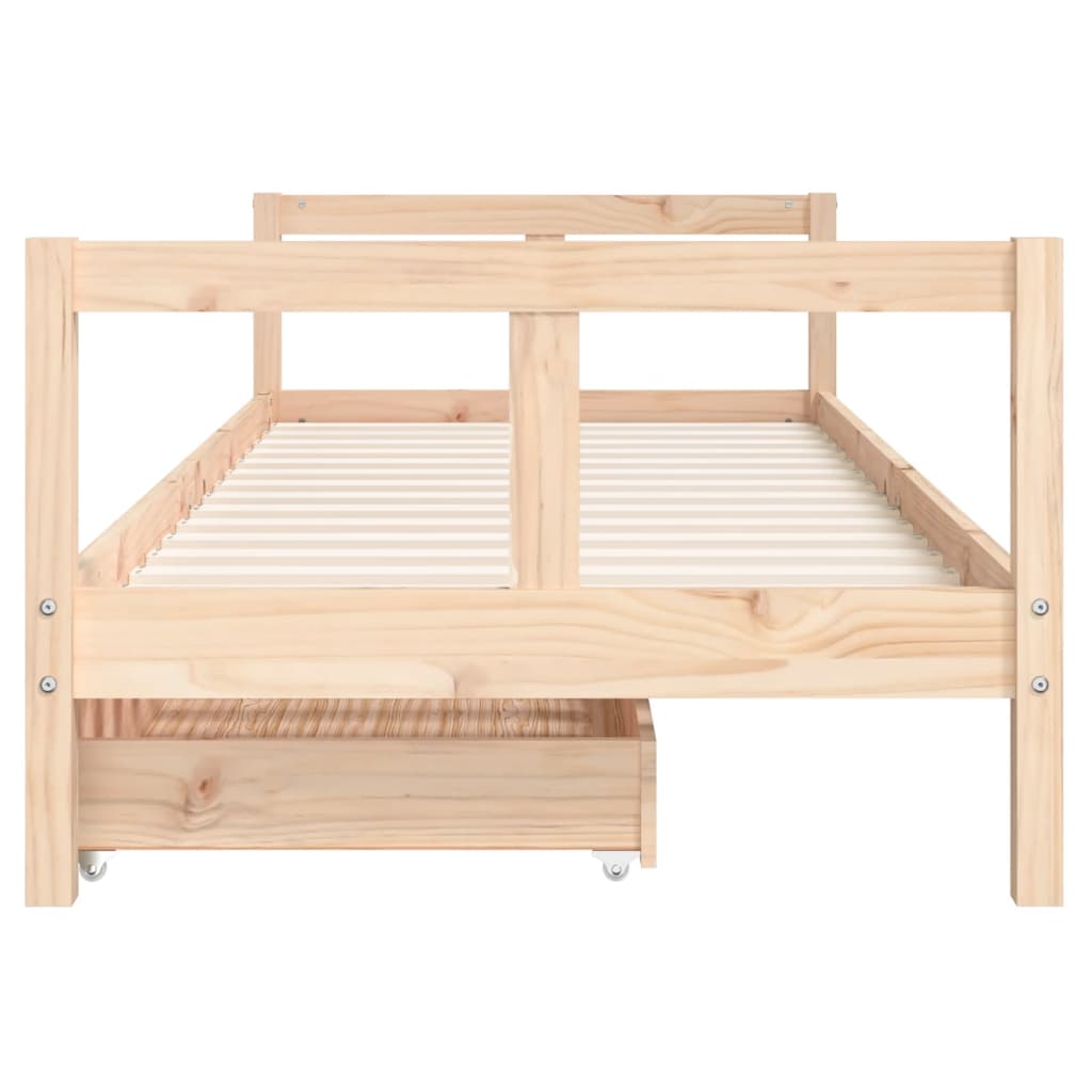 Cadre de lit pour enfants gris 80x200 cm bois de pin massif - XIOS